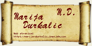 Marija Durkalić vizit kartica